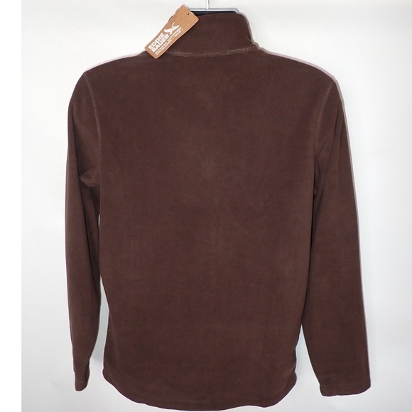 Eddie Bauer Mens S Fast Fleece 1/4 zip Long Sleeve Shirt  Pinecone Brown New - Picture 3 of 5